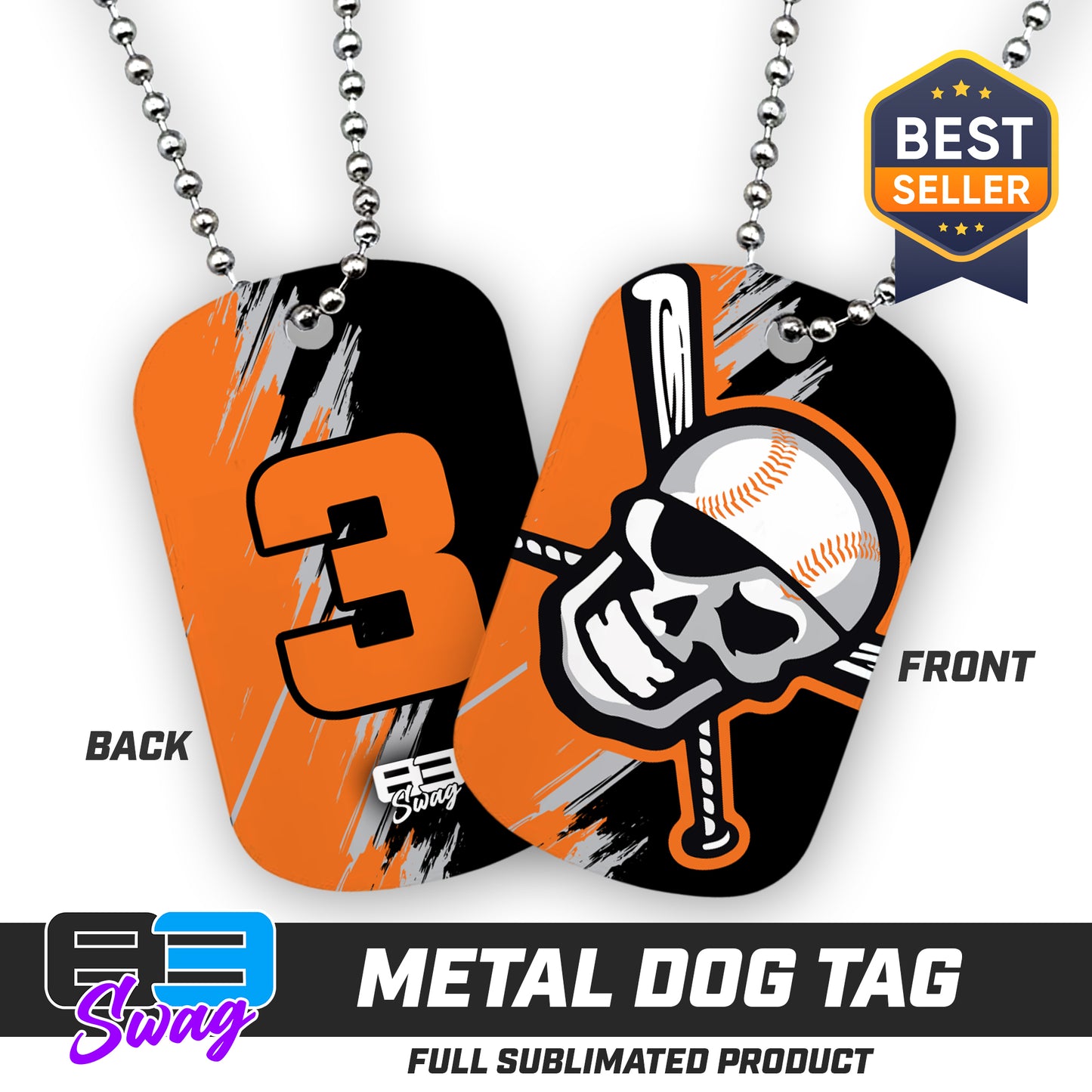 Double Sided Dog Tag - Hoover Hooligans Baseball