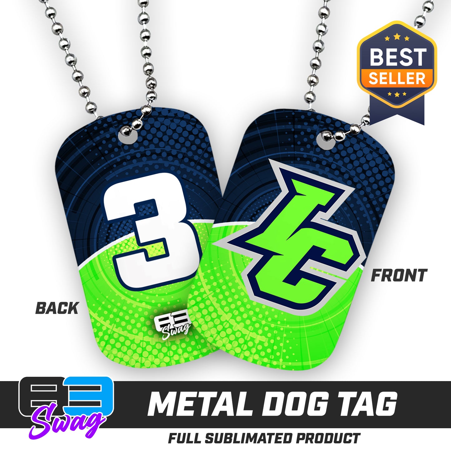 CUSTOM - Double Sided Dog Tag - Indy Clutch Baseball