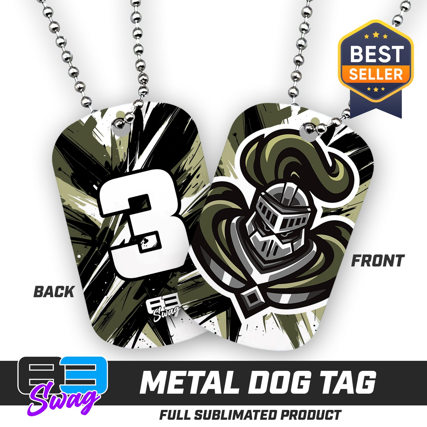 Double Sided Dog Tag - Crusaders Baseball