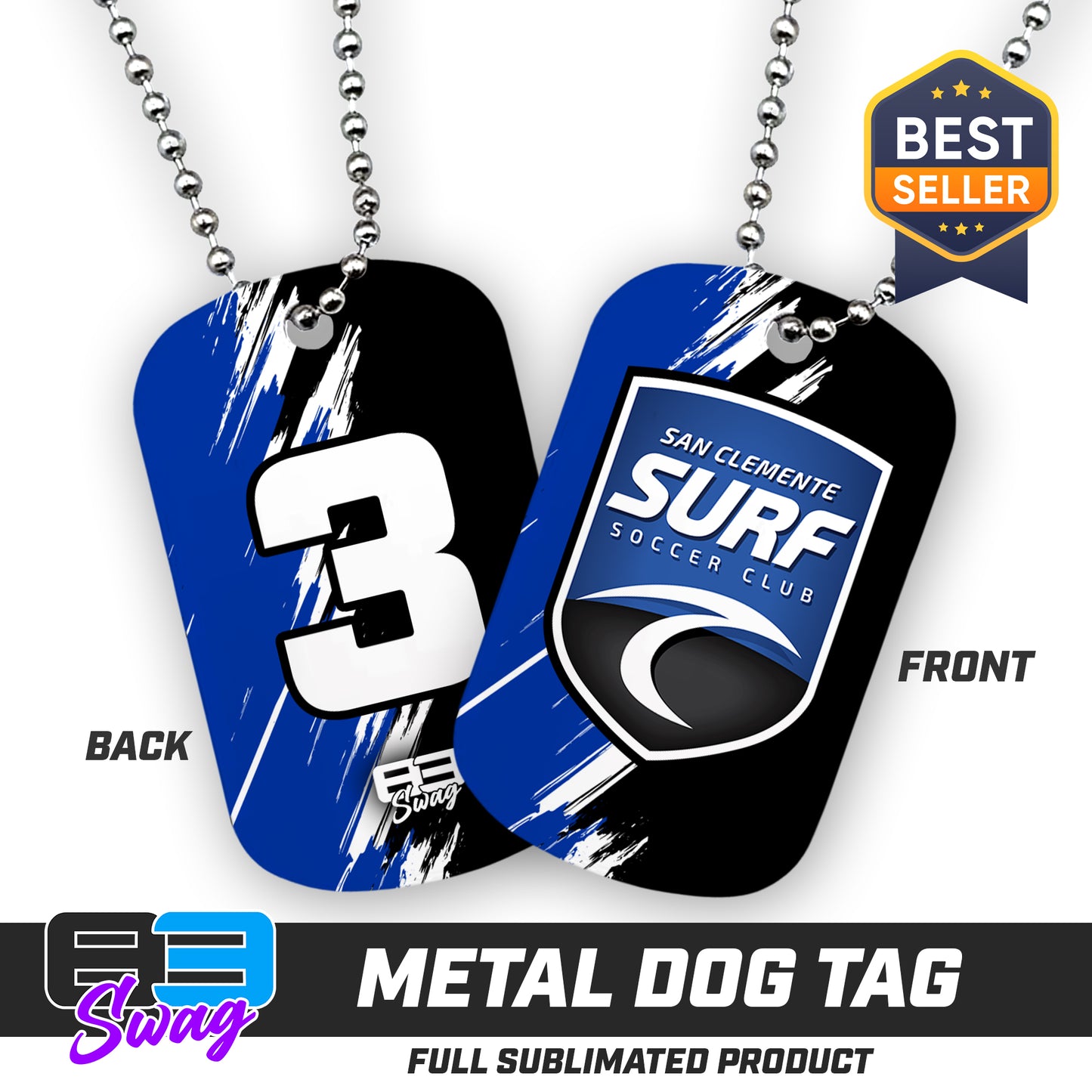 Double Sided Dog Tag - San Clemente Surf Soccer Club