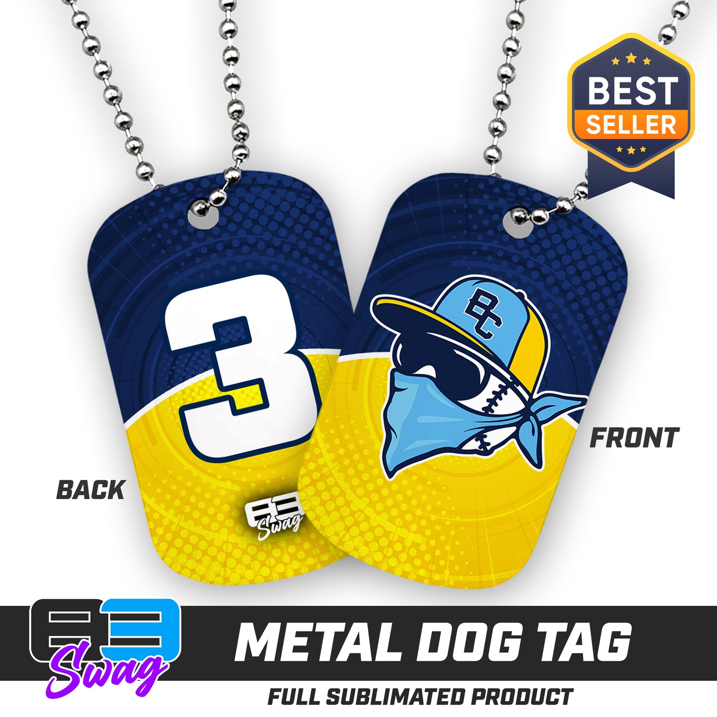 CUSTOM - 3.15" x 1.65" Leather Keychain - Bold City Bandits Baseball