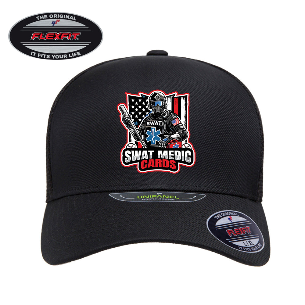 FLEXFIT 5511UP Unipanel Cap DTF PRINTED- Swat Medic Cards