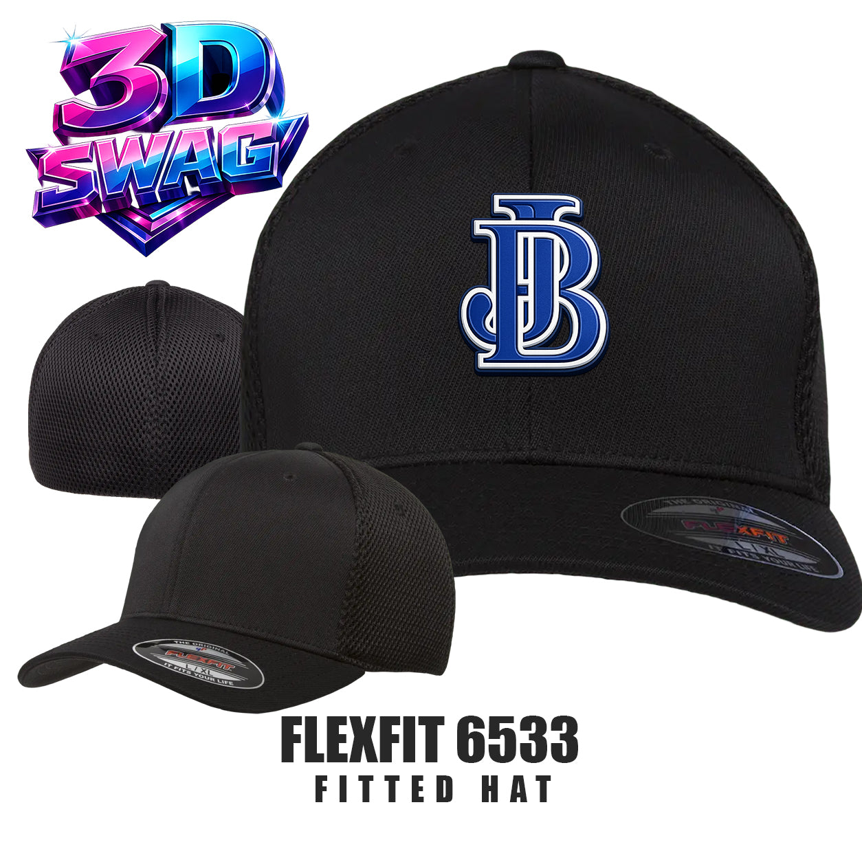 Jax Beach Baseball - Flexfit 6533 Adult Ultrafibre and Airmesh Cap