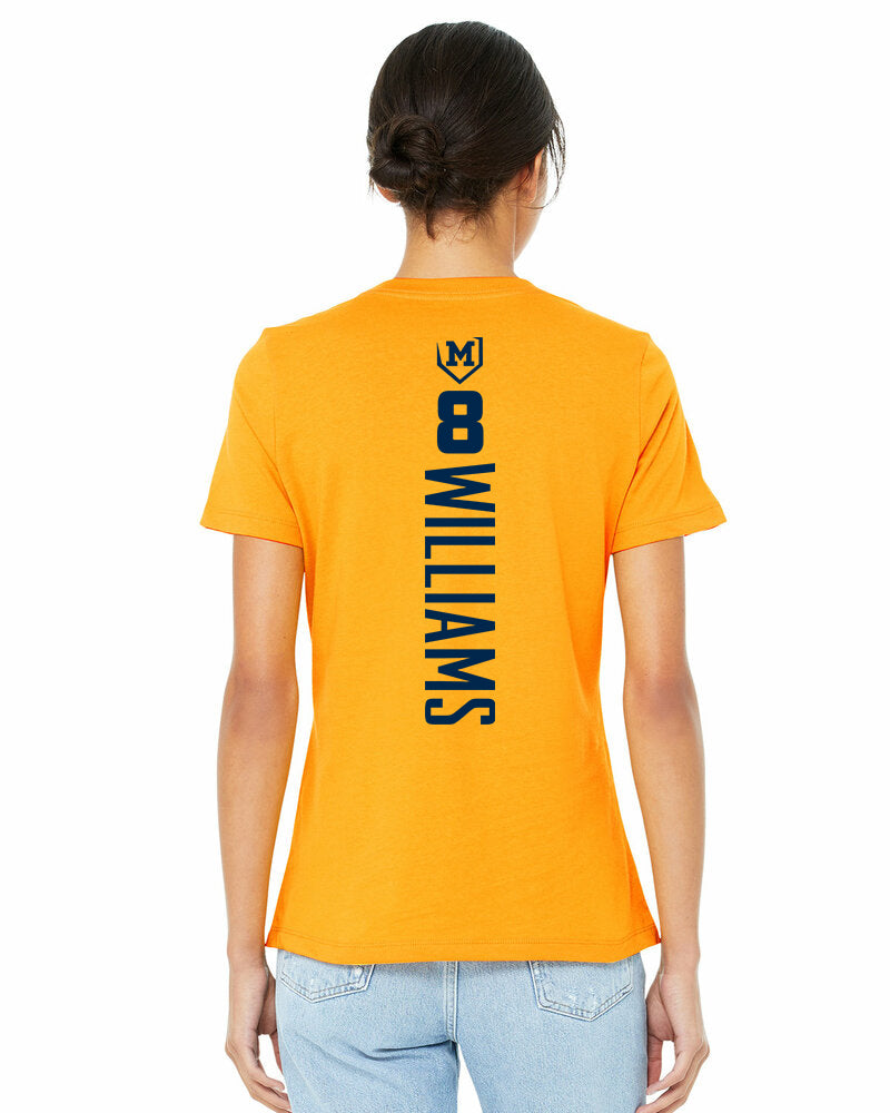 Bella + Canvas B6400 Women's Relaxed Jersey Short-Sleeve T-Shirt - Midland Bandits Baseball