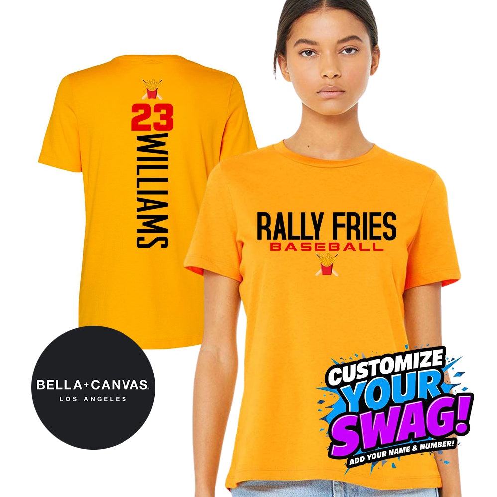 GAME TIME - Bella + Canvas B6400 Women's Relaxed Jersey Short-Sleeve T-Shirt - Team Rally Fries Baseball