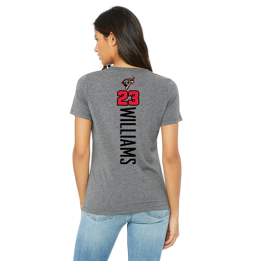 Bella + Canvas 6415 Ladies' Relaxed Triblend V-Neck T-Shirt - MSA Redtails Baseball
