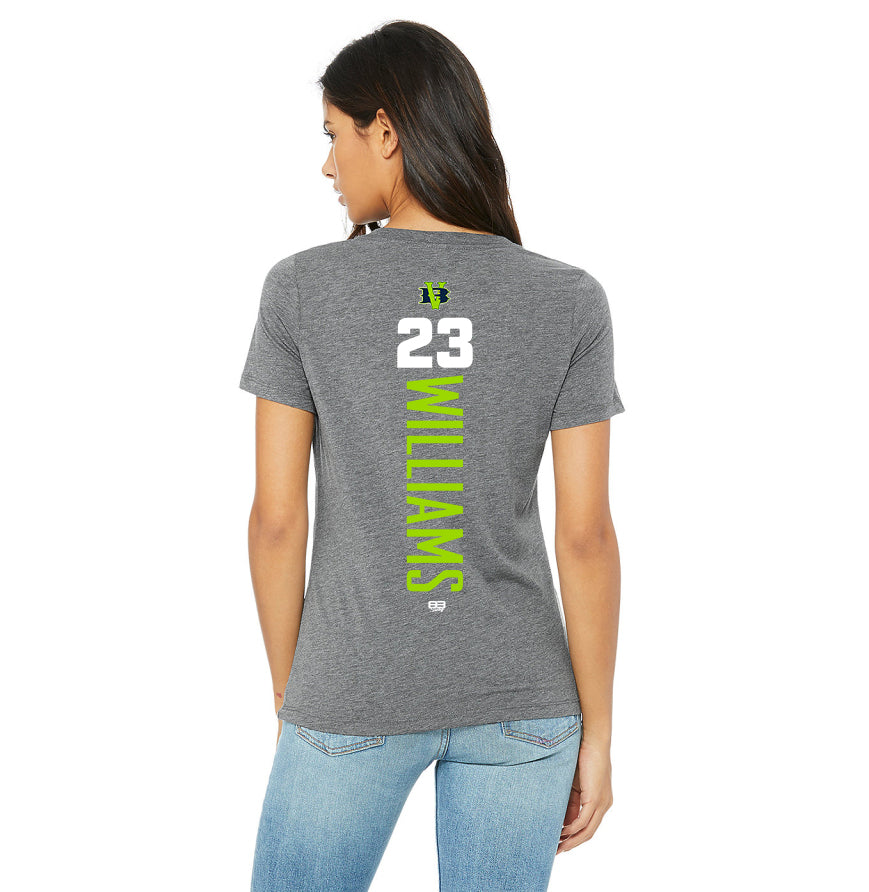 Bella + Canvas 6415 Ladies' Relaxed Triblend V-Neck T-Shirt - VB Bombers Baseball