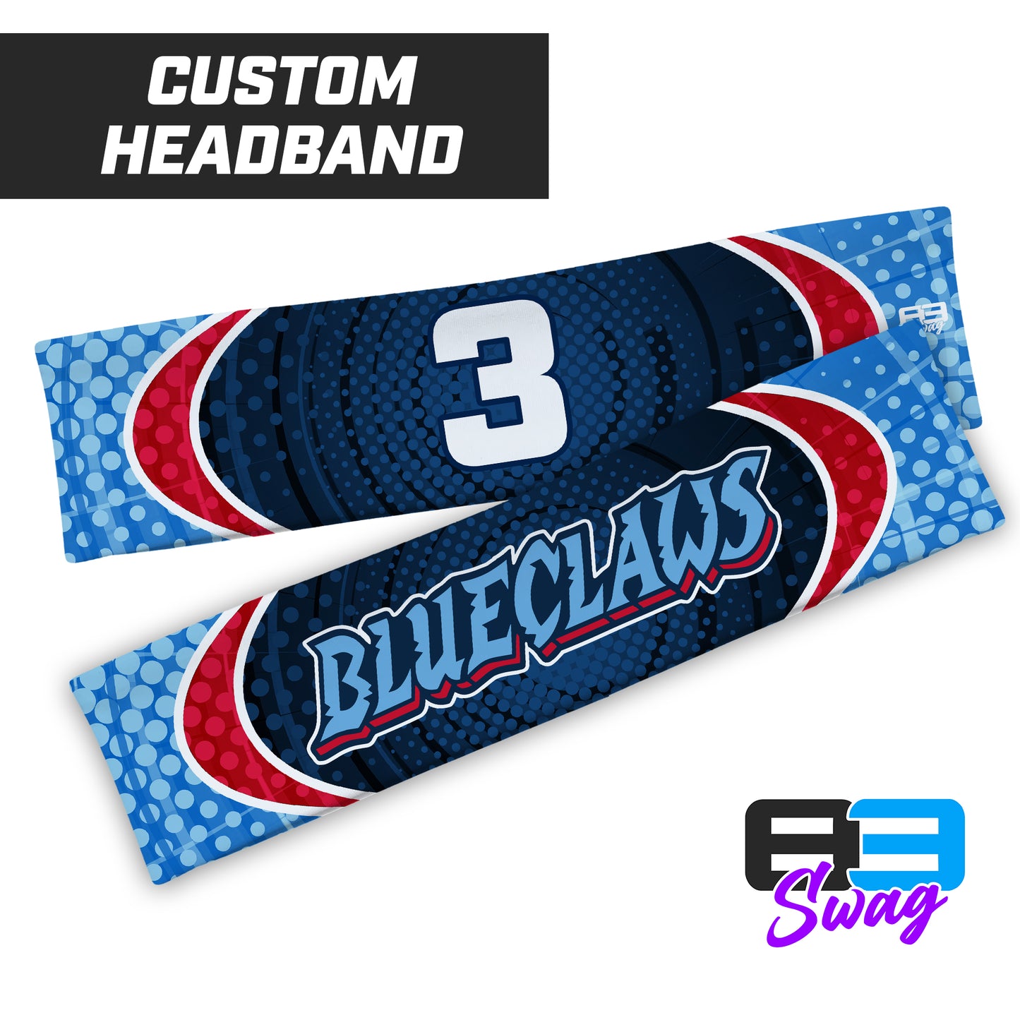 CUSTOM - Sports Headband - FCA Blueclaws Baseball
