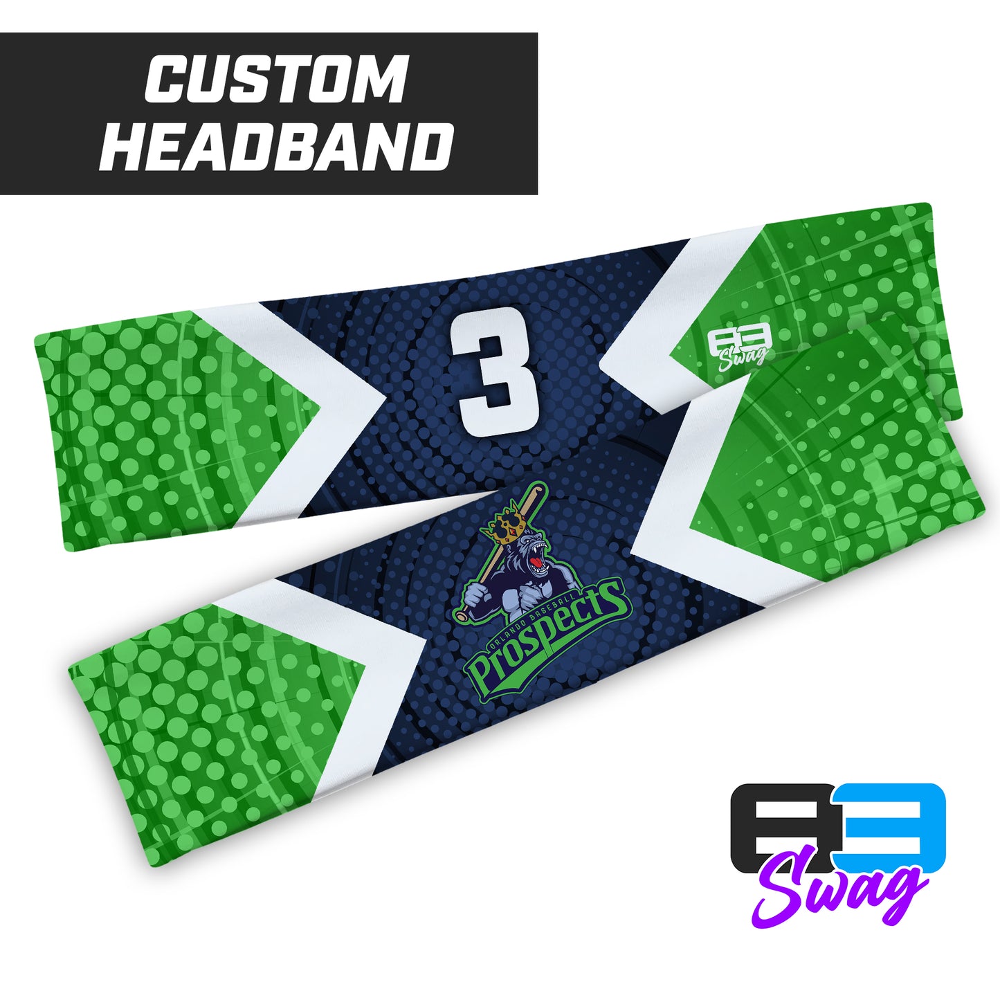 CUSTOM - Sports Headband - Orlando Baseball Prospects - OBP - Gorilla Kings
