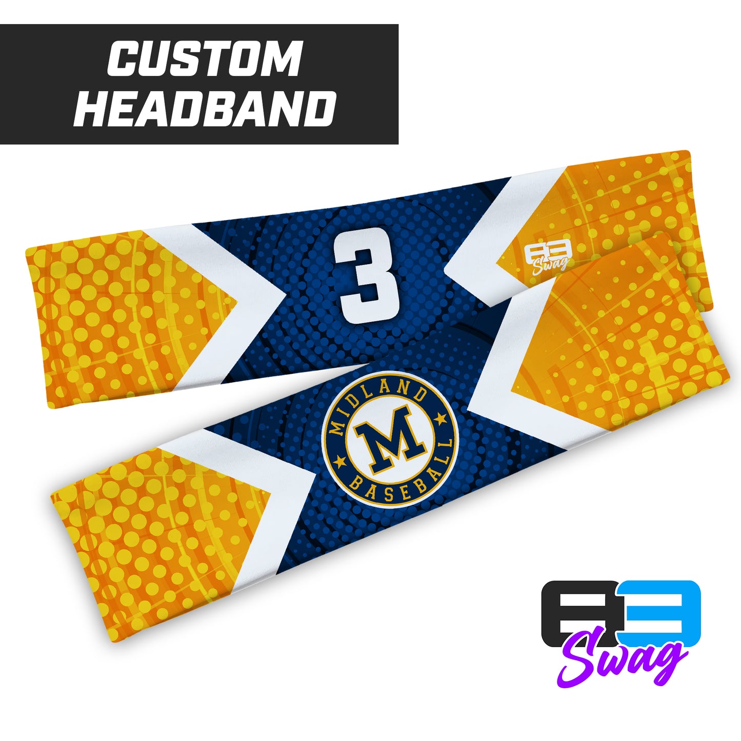 CUSTOM - Sports Headband - Midland Baseball