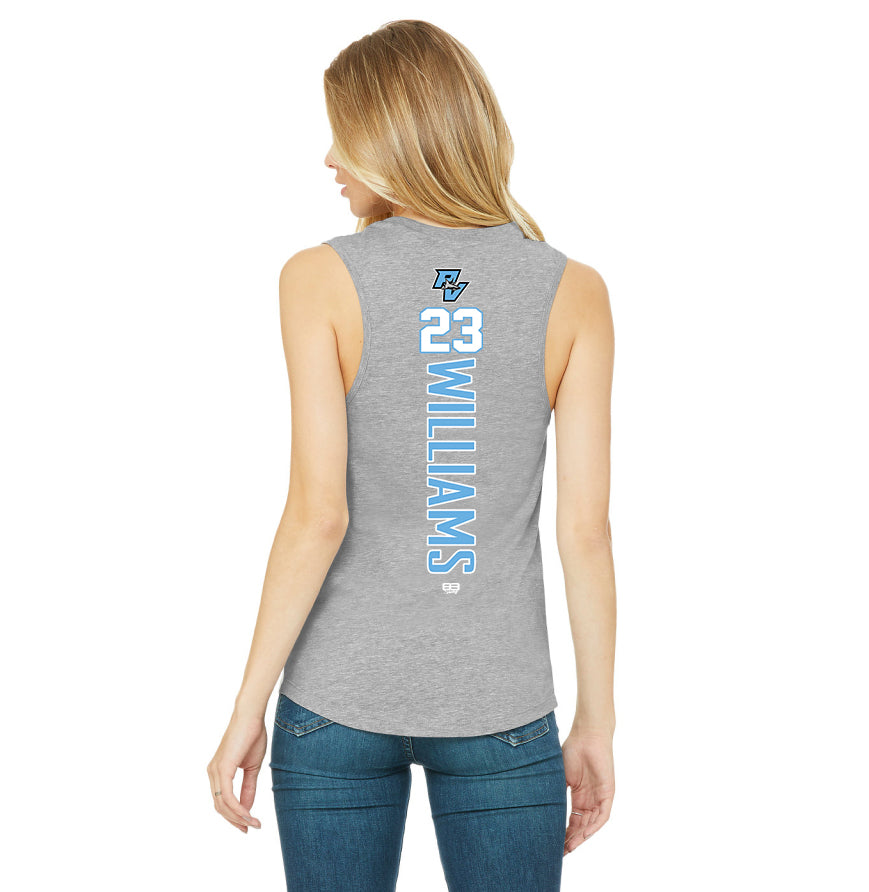 Bella + Canvas B6003 Women's Jersey Muscle Tank - PVAA Sharks Baseball