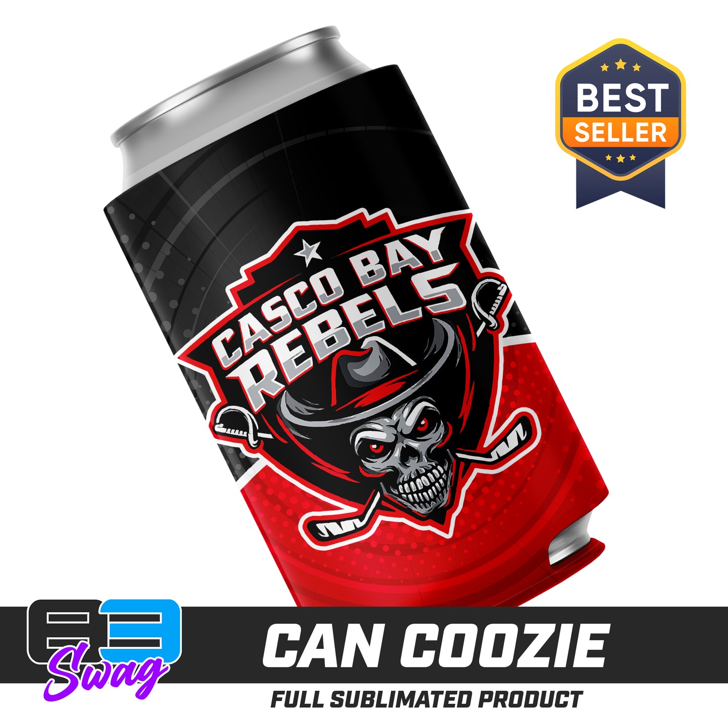 CUSTOM - Can Coozie - Casco Bay Rebels Hockey