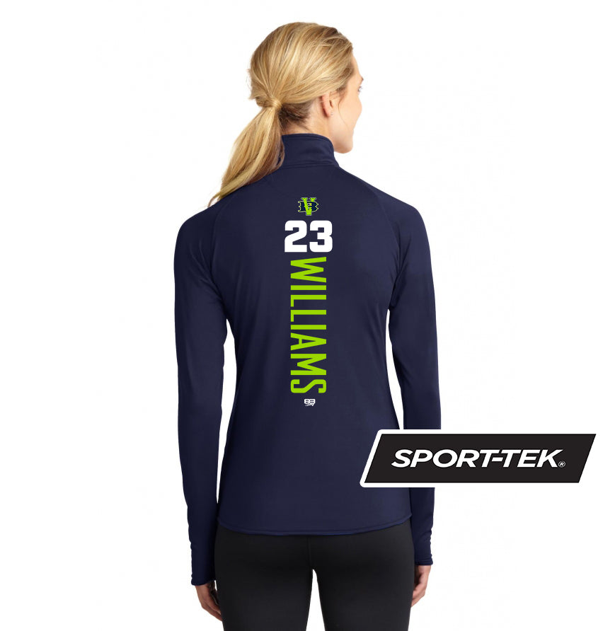 Sport-Tek Women's Sport-Wick Stretch 1-2-Zip Pullover - VB Bombers Baseball