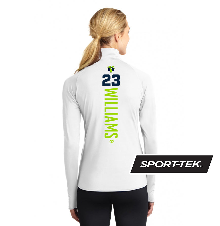 Sport-Tek Women's Sport-Wick Stretch 1-2-Zip Pullover - VB Bombers Baseball