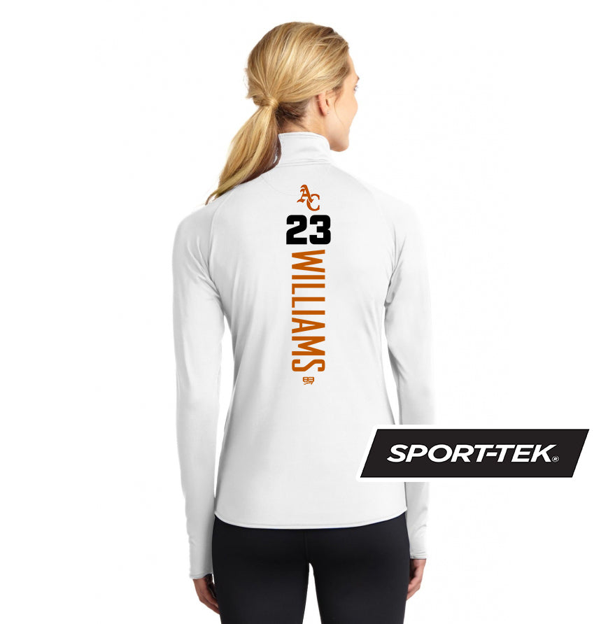 Sport-Tek Women's Sport-Wick Stretch 1-2-Zip Pullover - Ancient City Reds