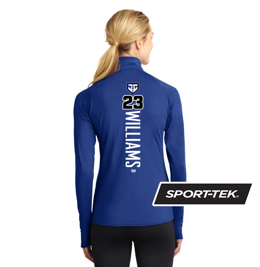 Sport-Tek Women's Sport-Wick Stretch 1-2-Zip Pullover - JCB