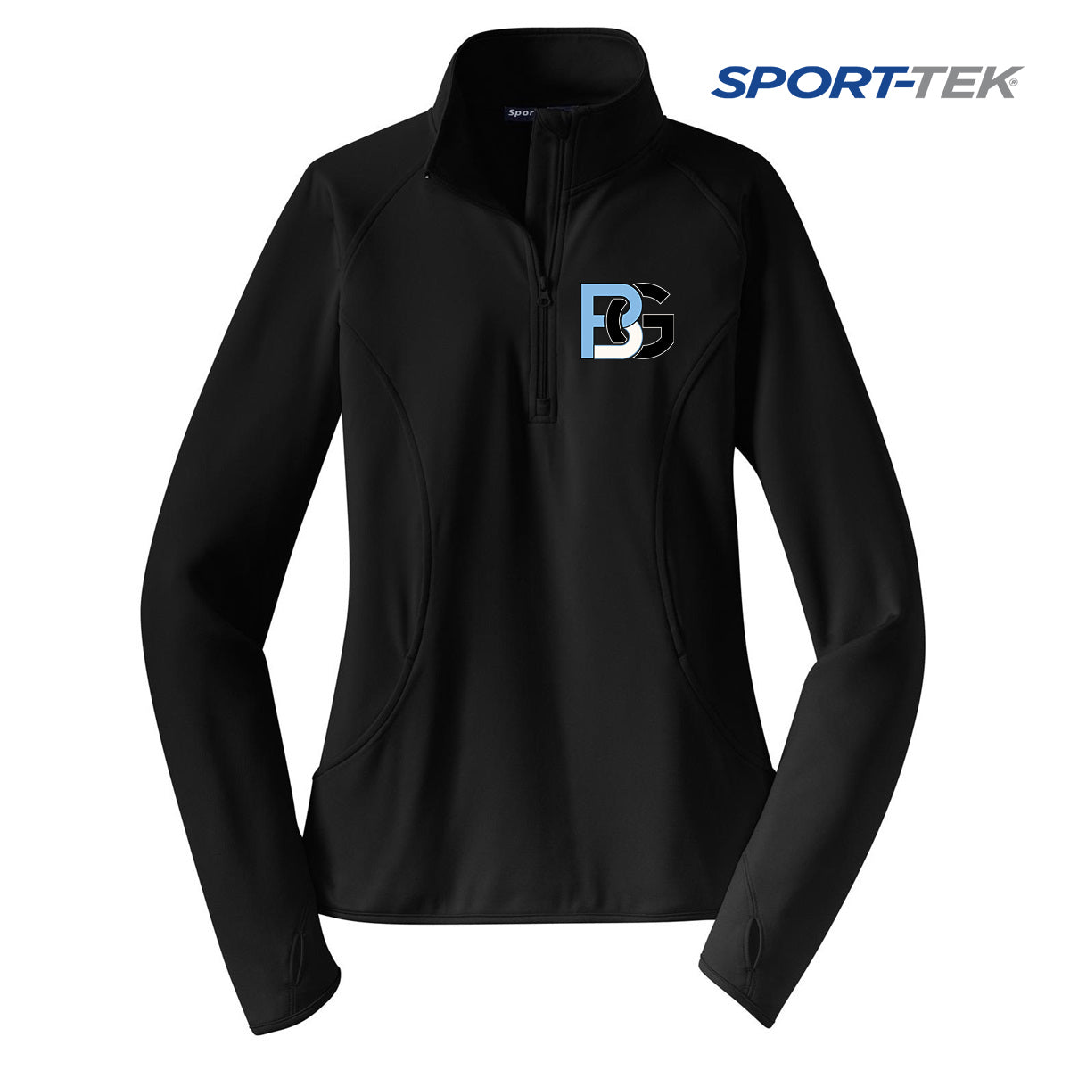 Sport-Tek Women's Sport-Wick Stretch 1-2-Zip Pullover - Lightning Baseball