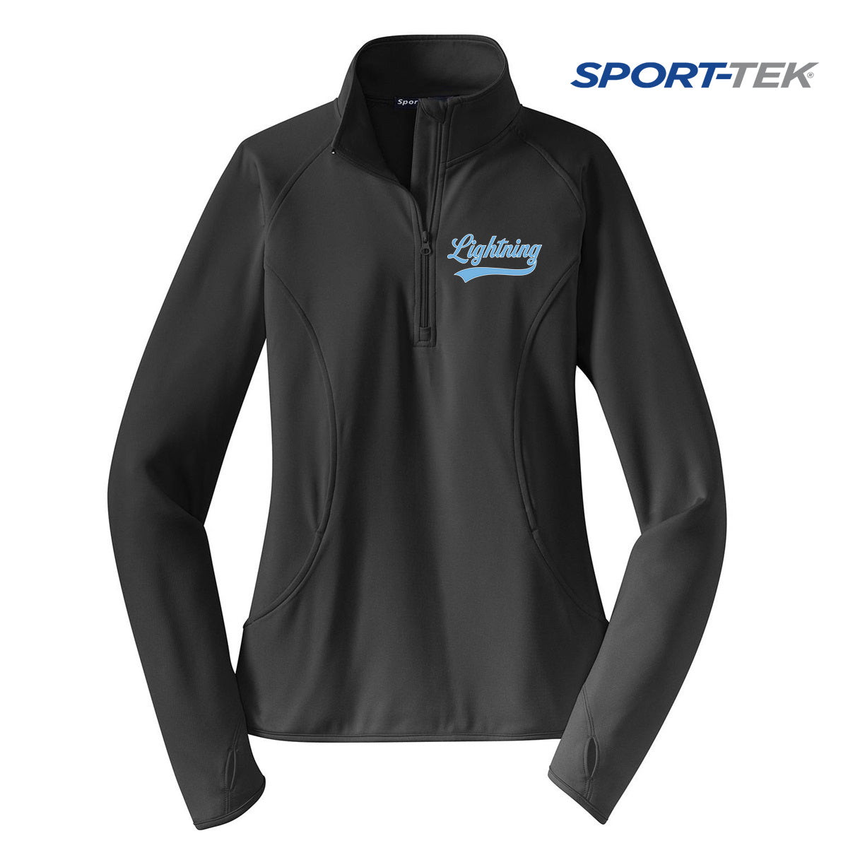 Sport-Tek Women's Sport-Wick Stretch 1-2-Zip Pullover - Lightning Baseball