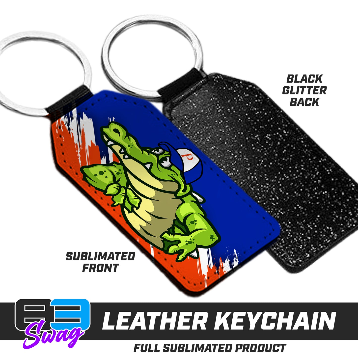 3.15" x 1.65" Leather Keychain - Palatka TailGators Baseball - 2024 FALL EDITION