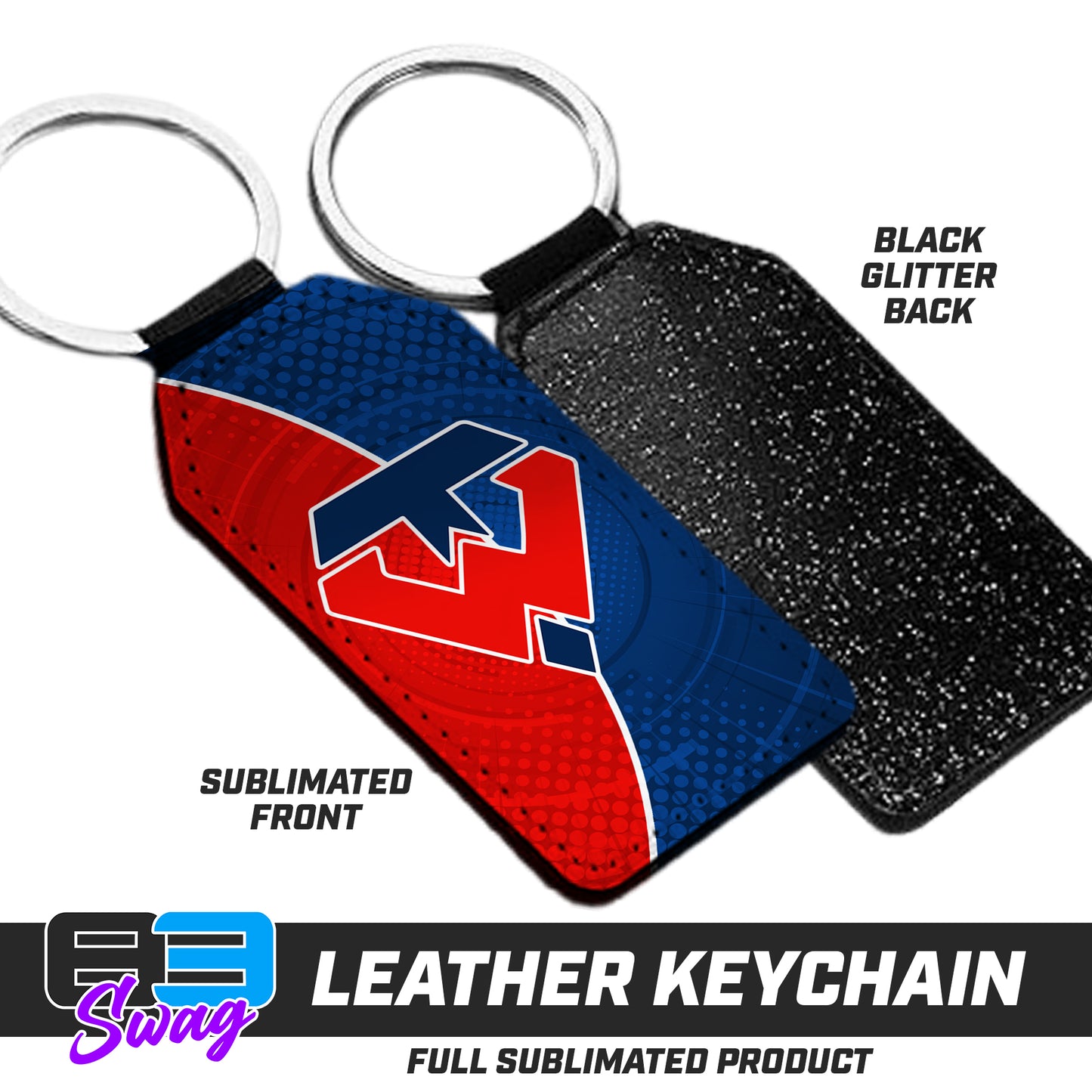 CUSTOM - 3.15" x 1.65" Leather Keychain - Tampa Warriors Baseball