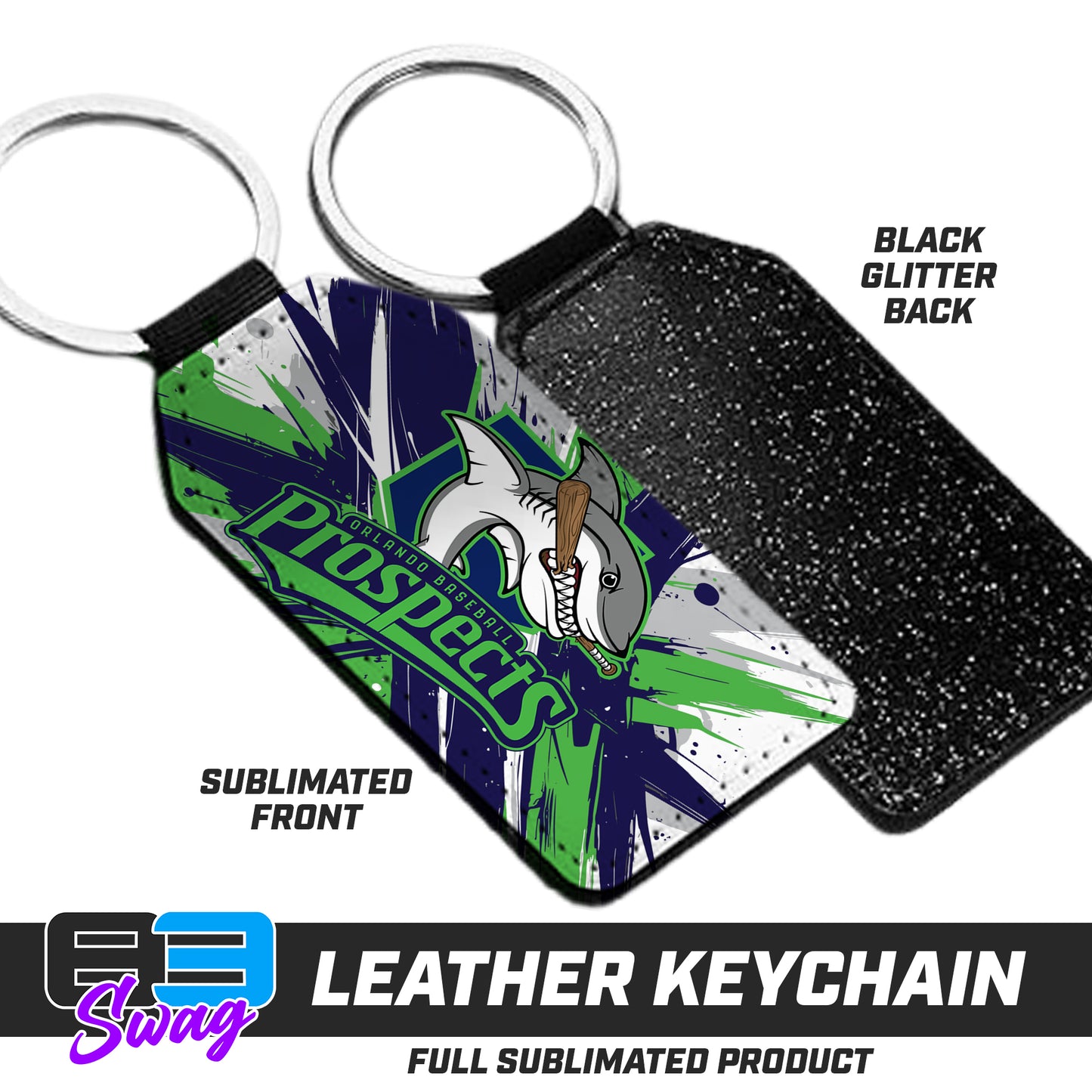 3.15" x 1.65" Leather Keychain - Orlando Baseball Prospects - Land Sharks V.2026