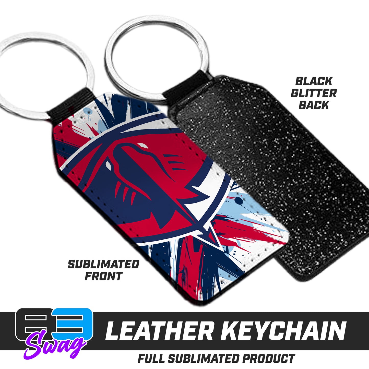 3.15" x 1.65" Leather Keychain - Pasco Stingers Baseball v.26