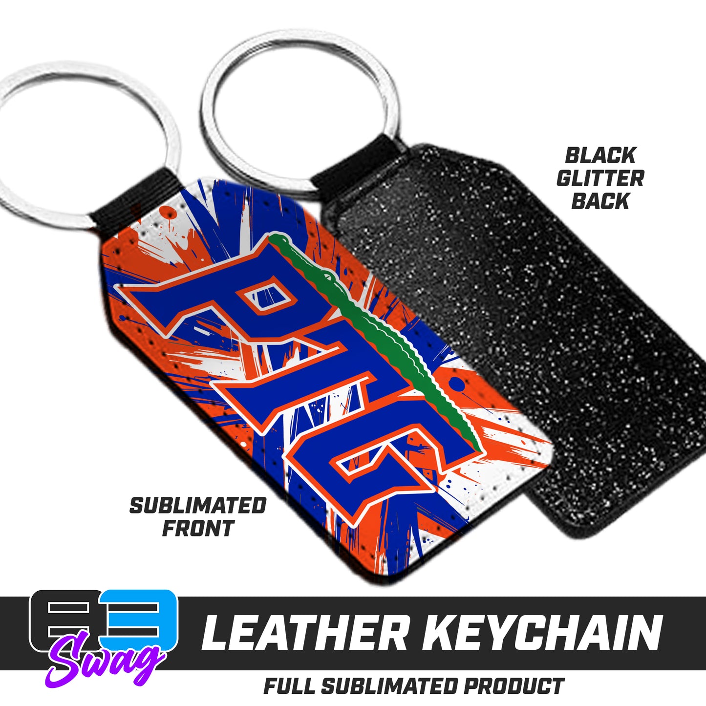 3.15" x 1.65" Leather Keychain - Palatka TailGators Baseball v.26
