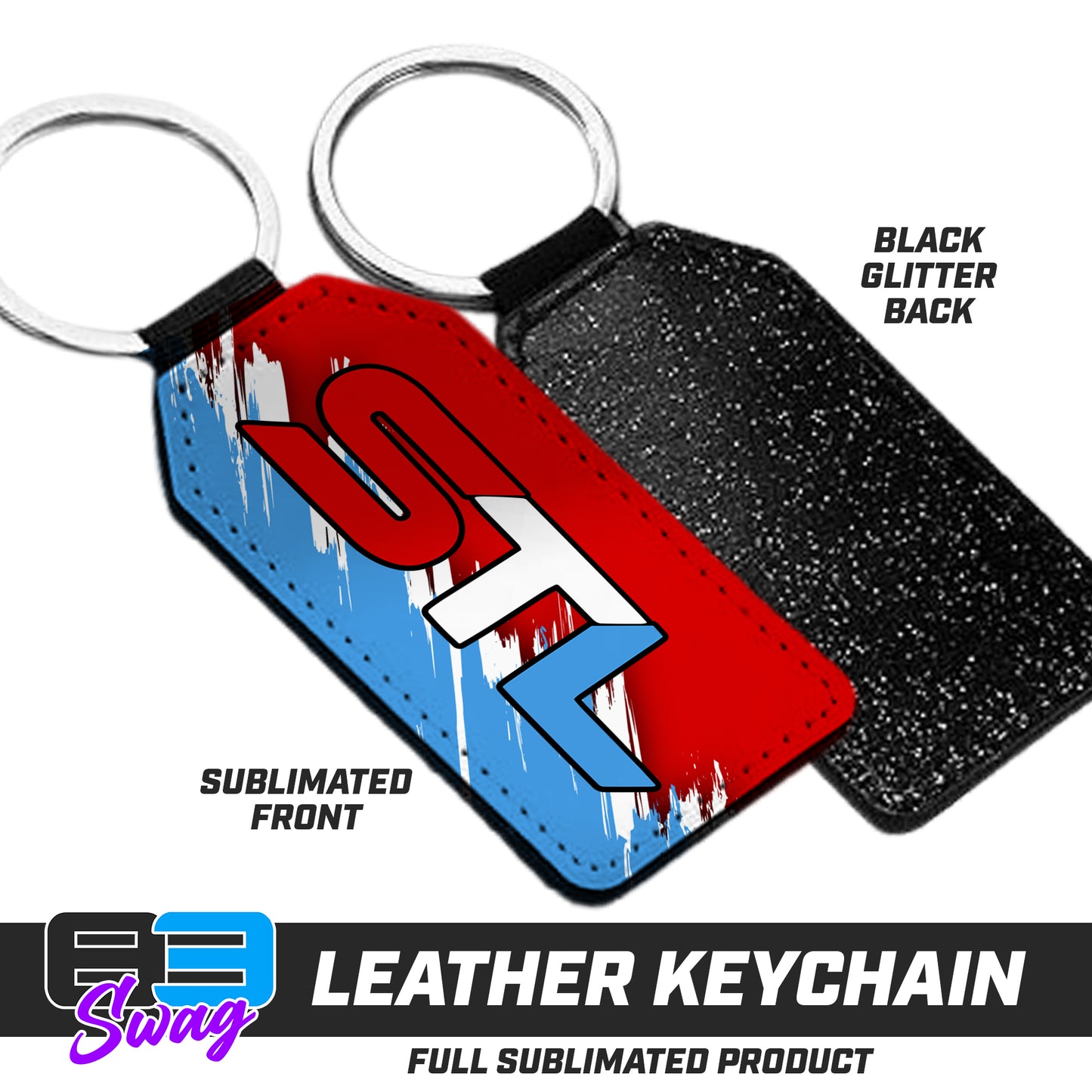 3.15" x 1.65" Leather Keychain - Small Town Legends