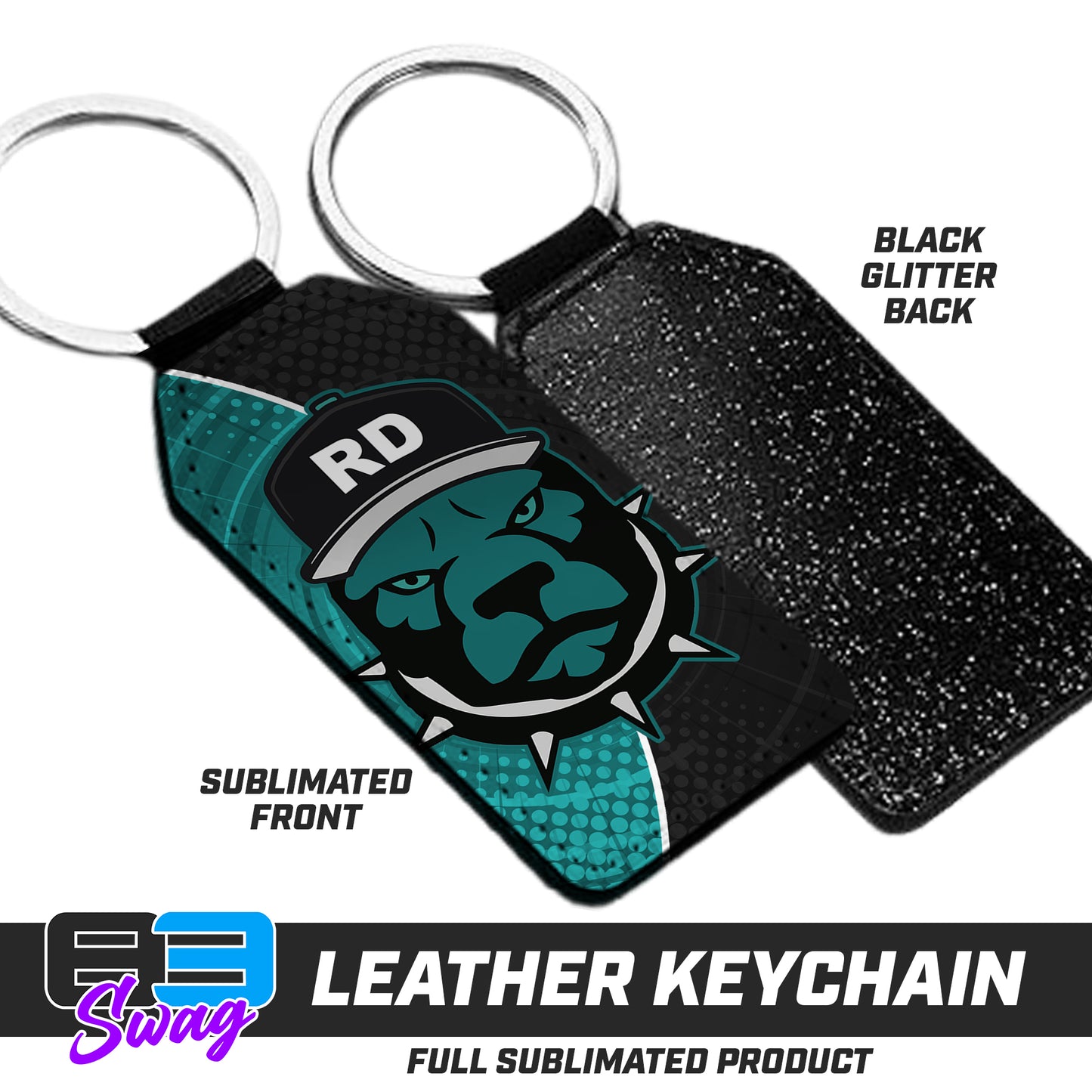 CUSTOM - 3.15" x 1.65" Leather Keychain - Diamond Dawgs Baseball