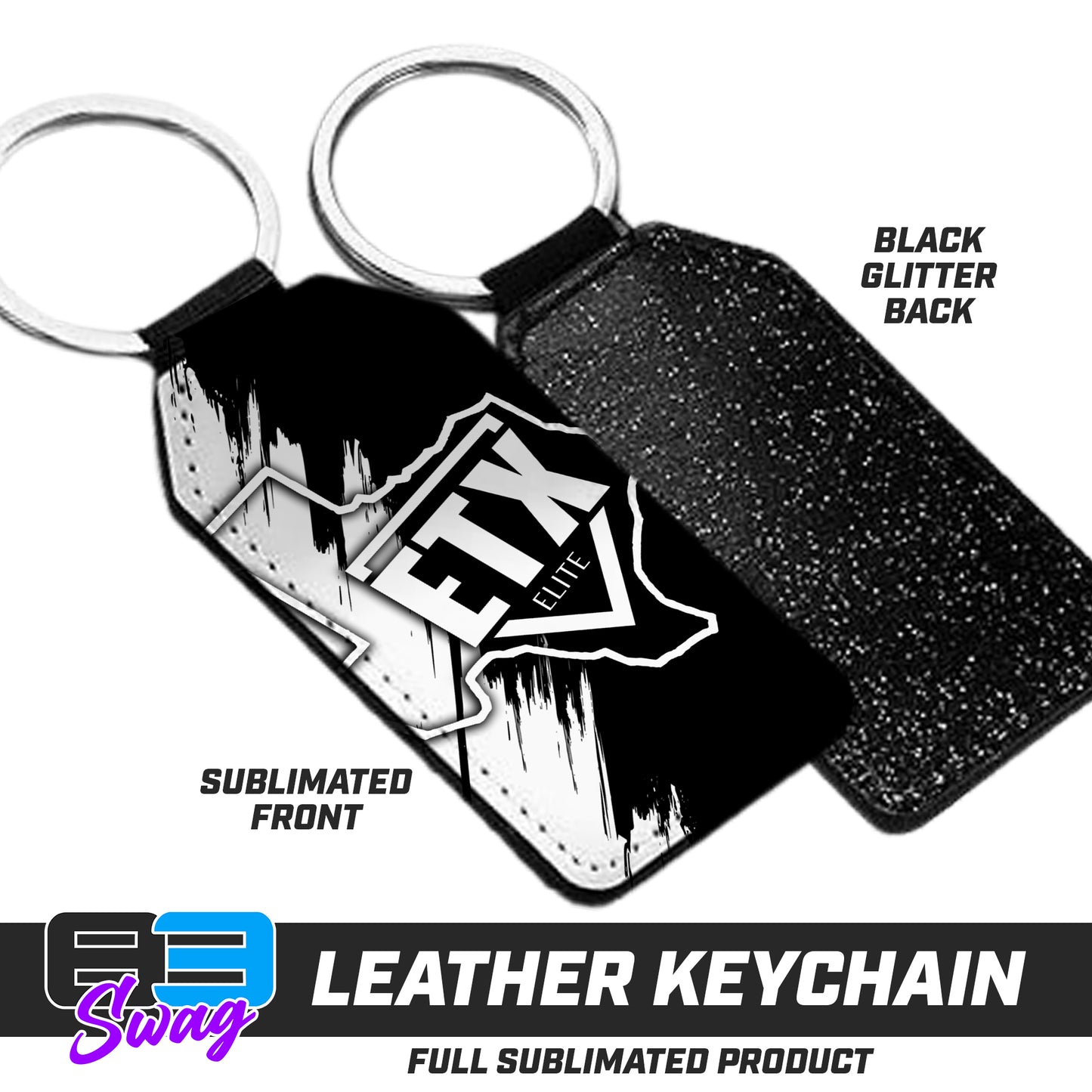 3.15" x 1.65" Leather Keychain - ETX Elite Softball