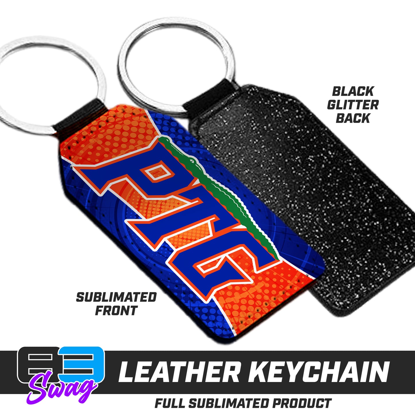 CUSTOM - 3.15" x 1.65" Leather Keychain - Palatka TailGators Baseball