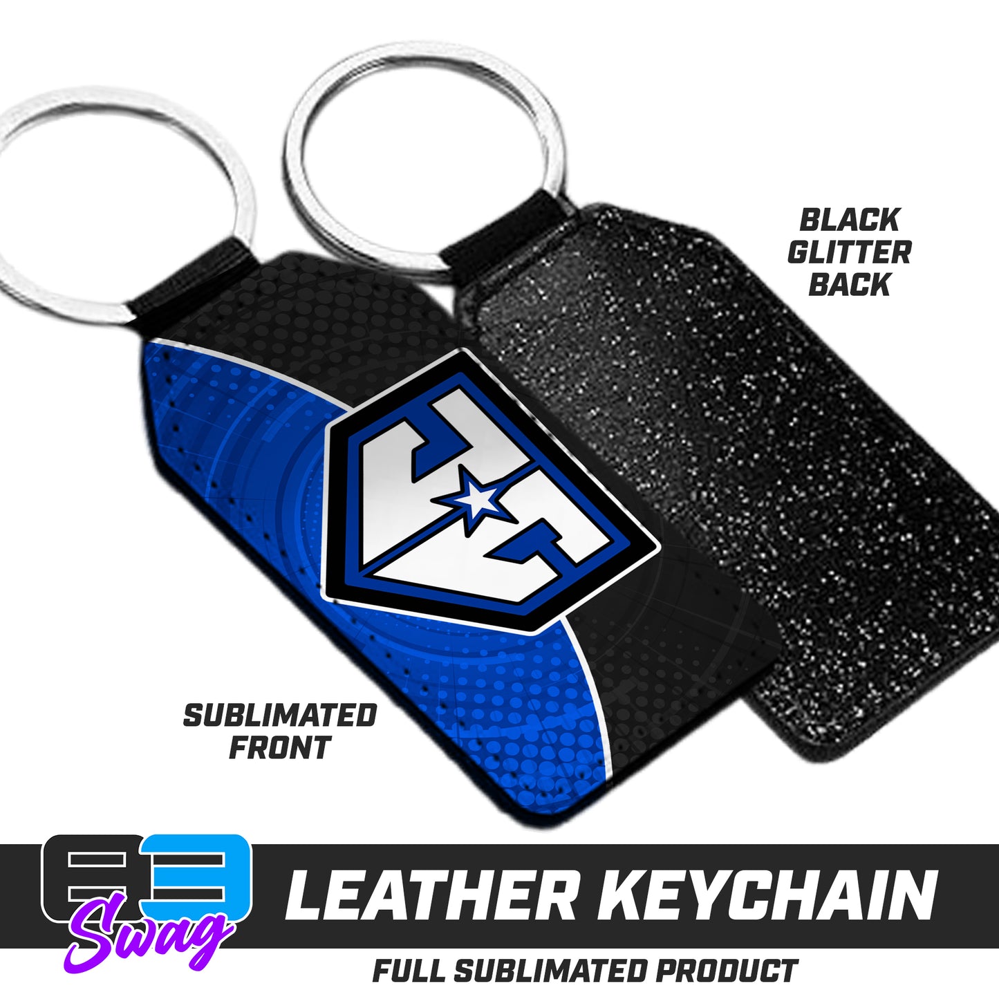 CUSTOM - 3.15" x 1.65" Leather Keychain - JCB - Julington Creek Baseball