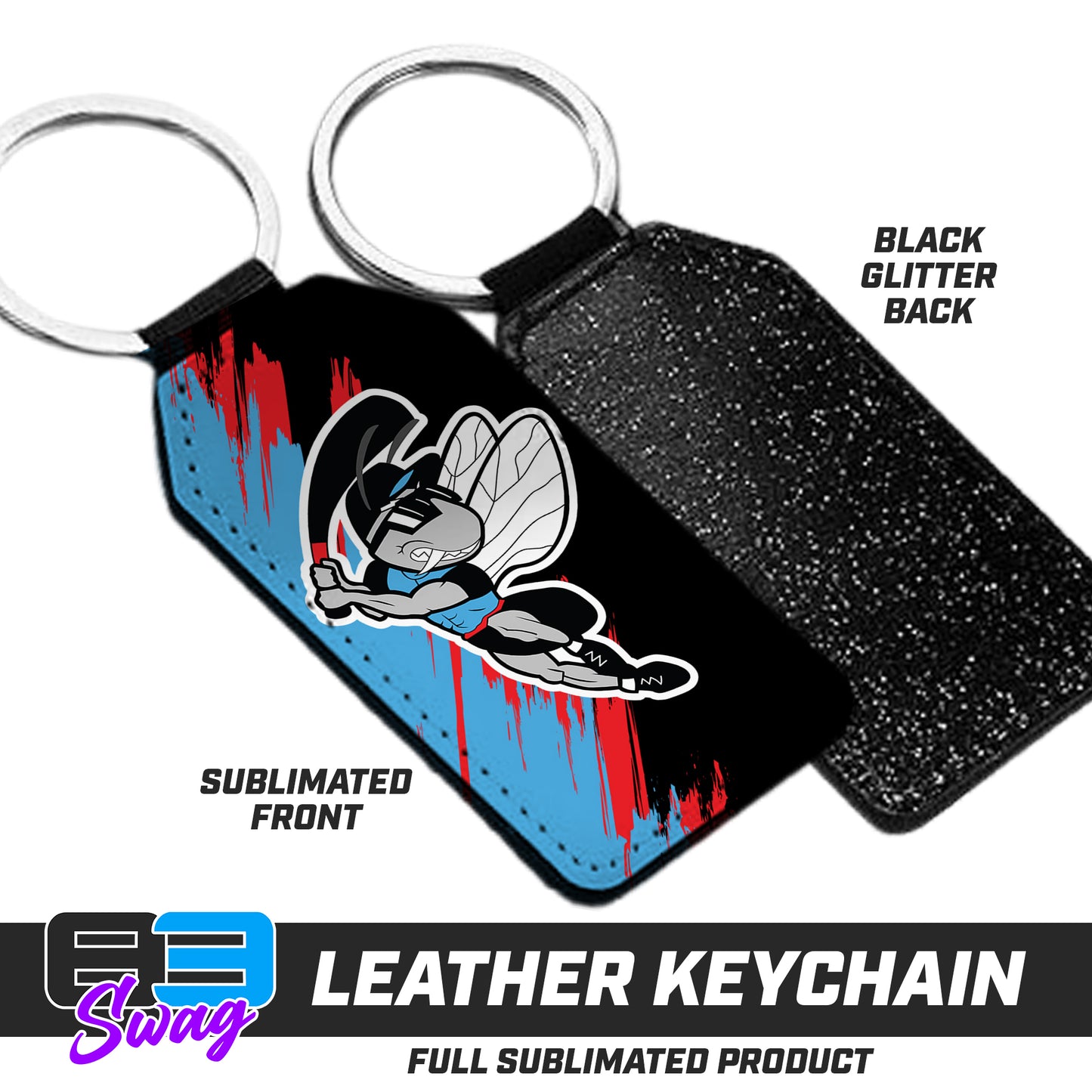 3.15" x 1.65" Leather Keychain - NBC Gnats Baseball