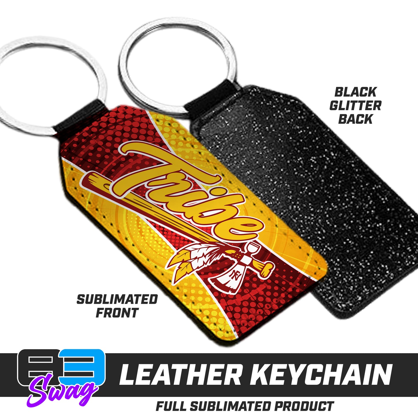 CUSTOM - 3.15" x 1.65" Leather Keychain - North Florida Tribe