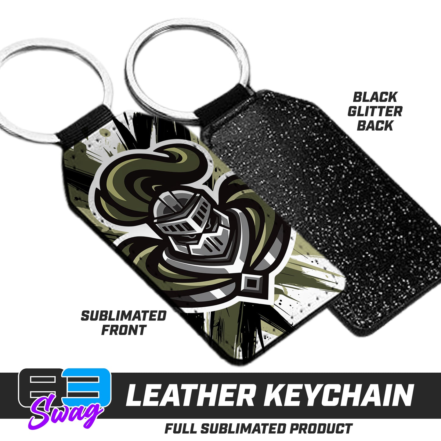 3.15" x 1.65" Leather Keychain - Crusaders Baseball