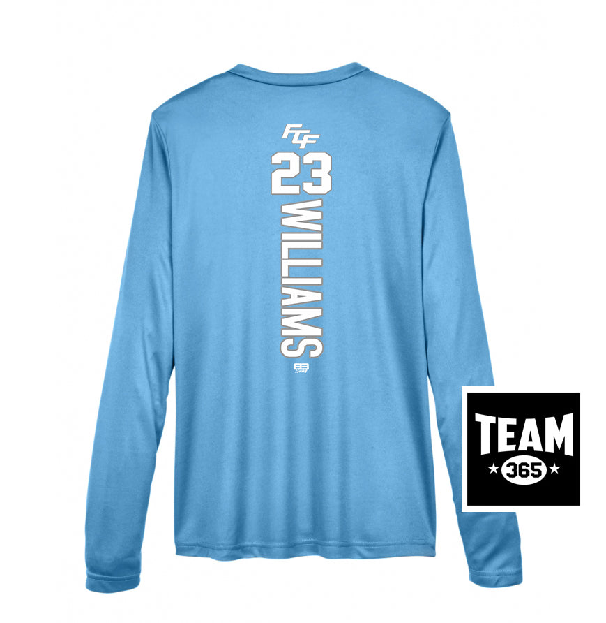 Team 365 TT11WL Women's Zone Performance Long-Sleeve T-Shirt - FCF Flight Baseball Blue