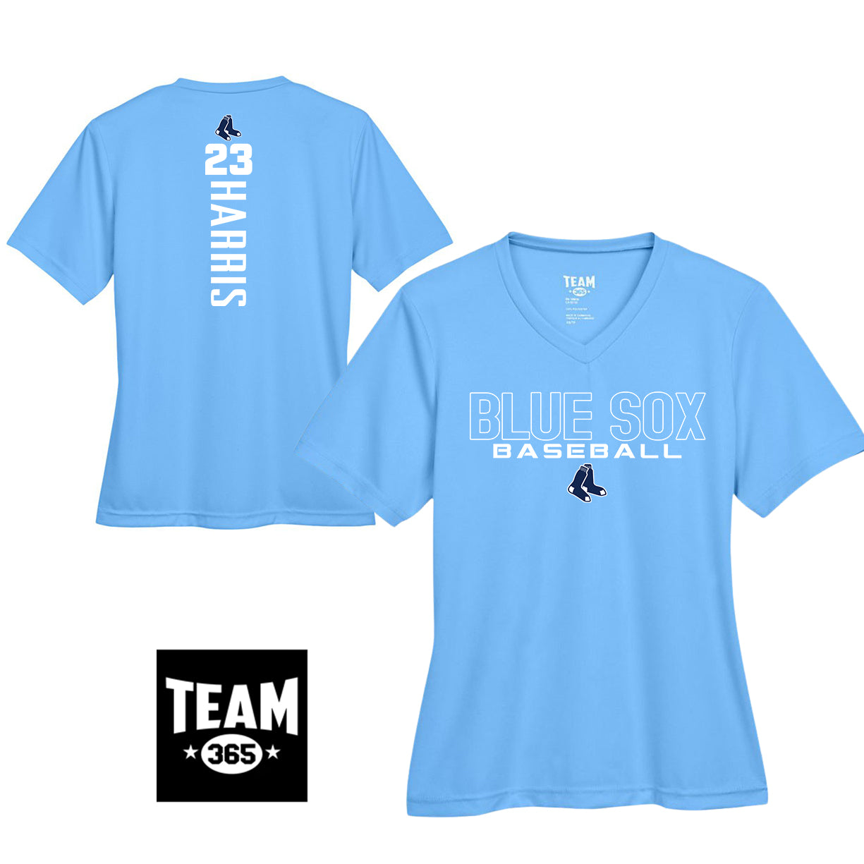 Team 365 TT11W Women's Zone Performance T-Shirt - Blue Sox Baseball