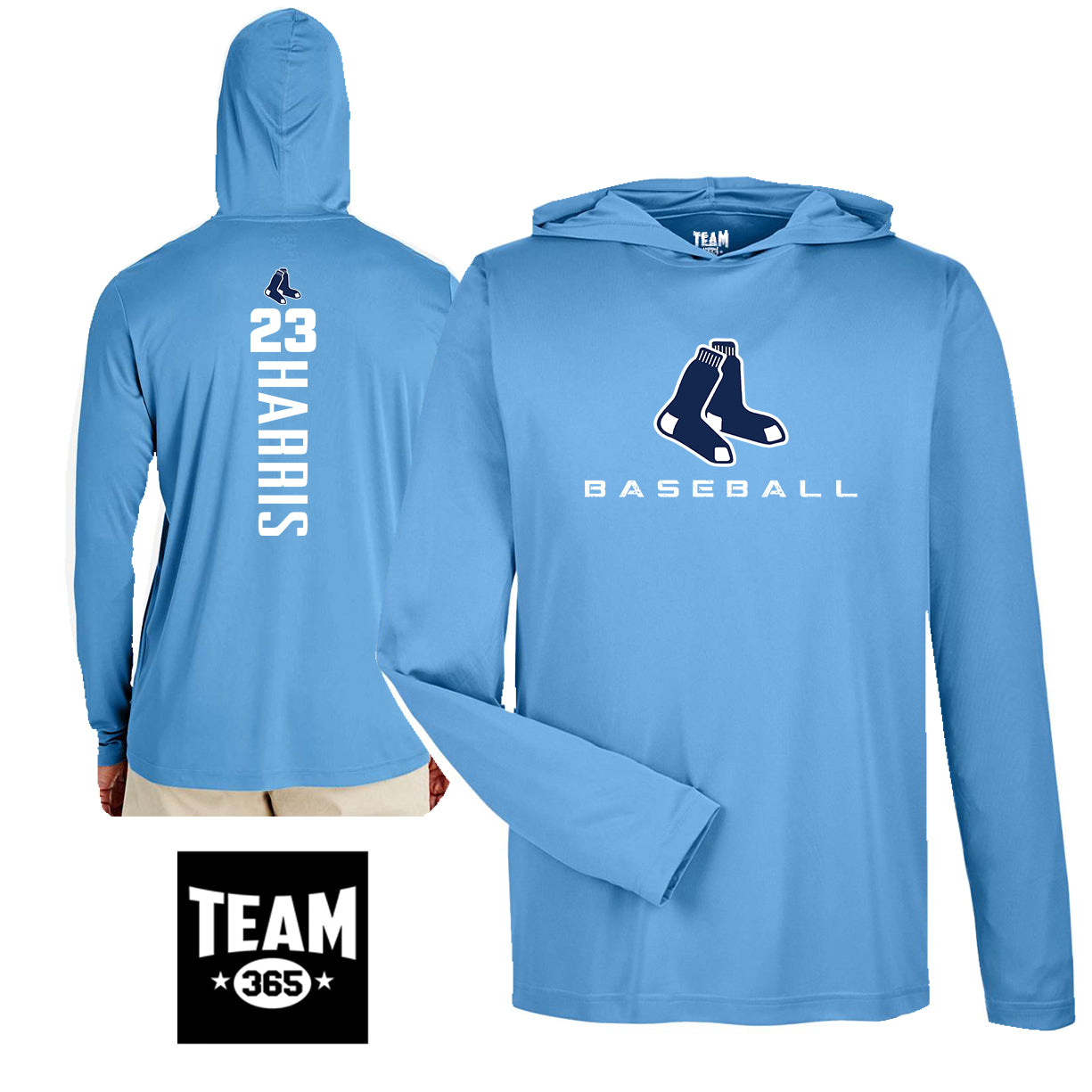 Team 365 Youth & Men's Zone Performance Hoodie - Blue Sox Baseball