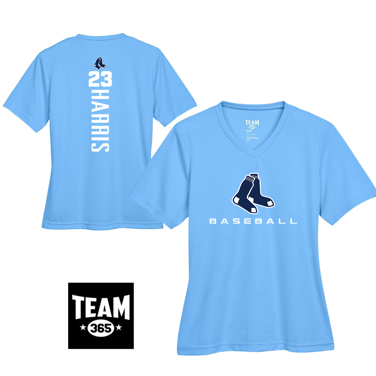 Team 365 TT11W Women's Zone Performance T-Shirt - Blue Sox Baseball