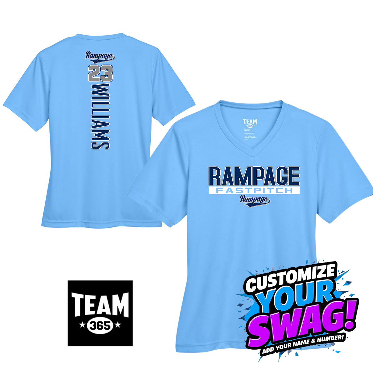 GAME TIME - Team 365 TT11W Women's Zone Performance T-Shirt - Mississippi Rampage