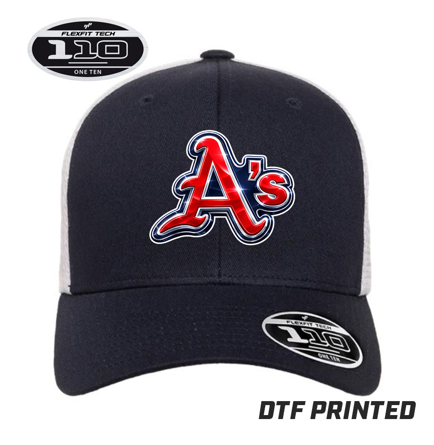 Flexfit 110M Adult 110reg Mesh Cap DTF PRINTED - Little Rock A's Baseball