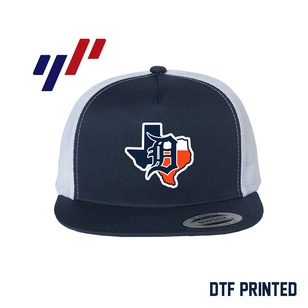 Yupoong 6006 Adult 5-Panel Classic Trucker Hat - DTF PRINTED - Dallas Tigers Baseball