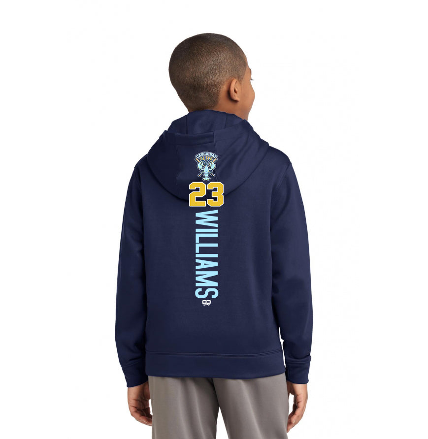 Sport-Tek Youth Sport-Wick Fleece Hooded Pullover YST244 - Casco Bay Elite Baseball