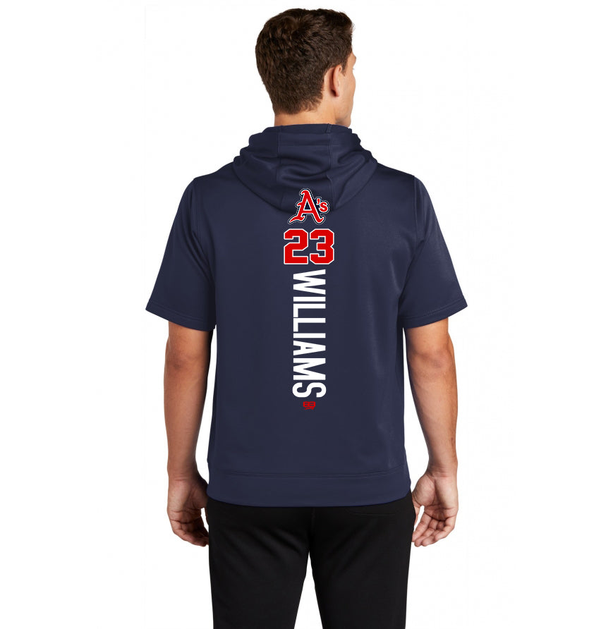 Sport-Tek Sport-Wick Fleece Short Sleeve Hooded Pullover ST251 - Little Rock A's Baseball