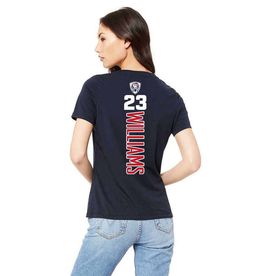 Bella + Canvas 6415 Ladies' Relaxed Triblend V-Neck T-Shirt - Orlando Lions Baseball