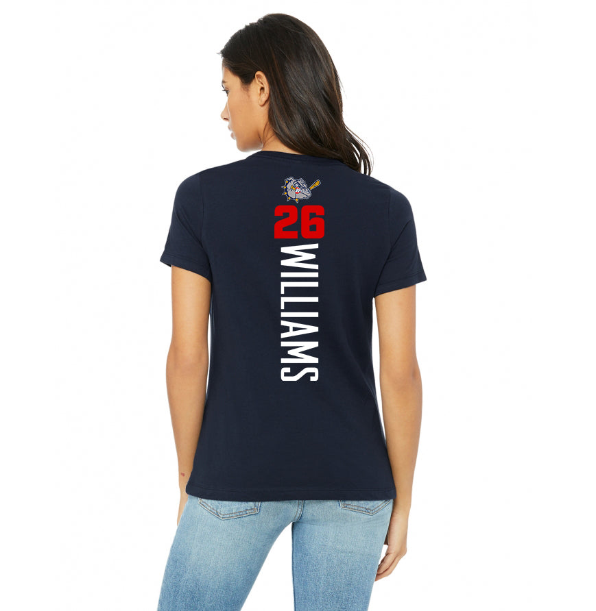 Bella + Canvas B6400 Women's Relaxed Jersey Short-Sleeve T-Shirt - Bloomingdale Bulldogs Baseball