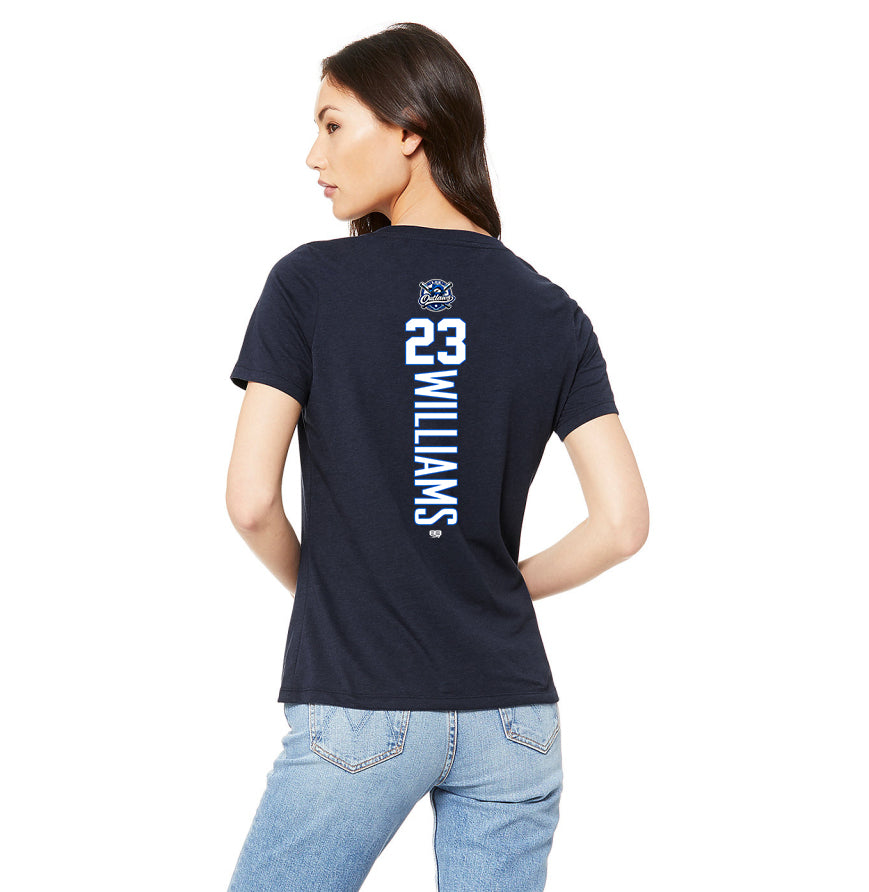 Bella + Canvas 6415 Ladies' Relaxed Triblend V-Neck T-Shirt - LBK Outlaws Baseball