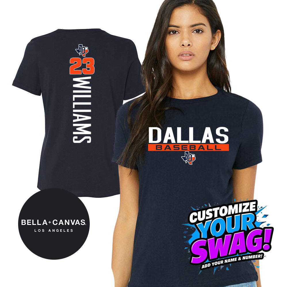 GAME TIME - Bella + Canvas B6400 Women's Relaxed Jersey Short-Sleeve T-Shirt - Dallas Tigers Baseball