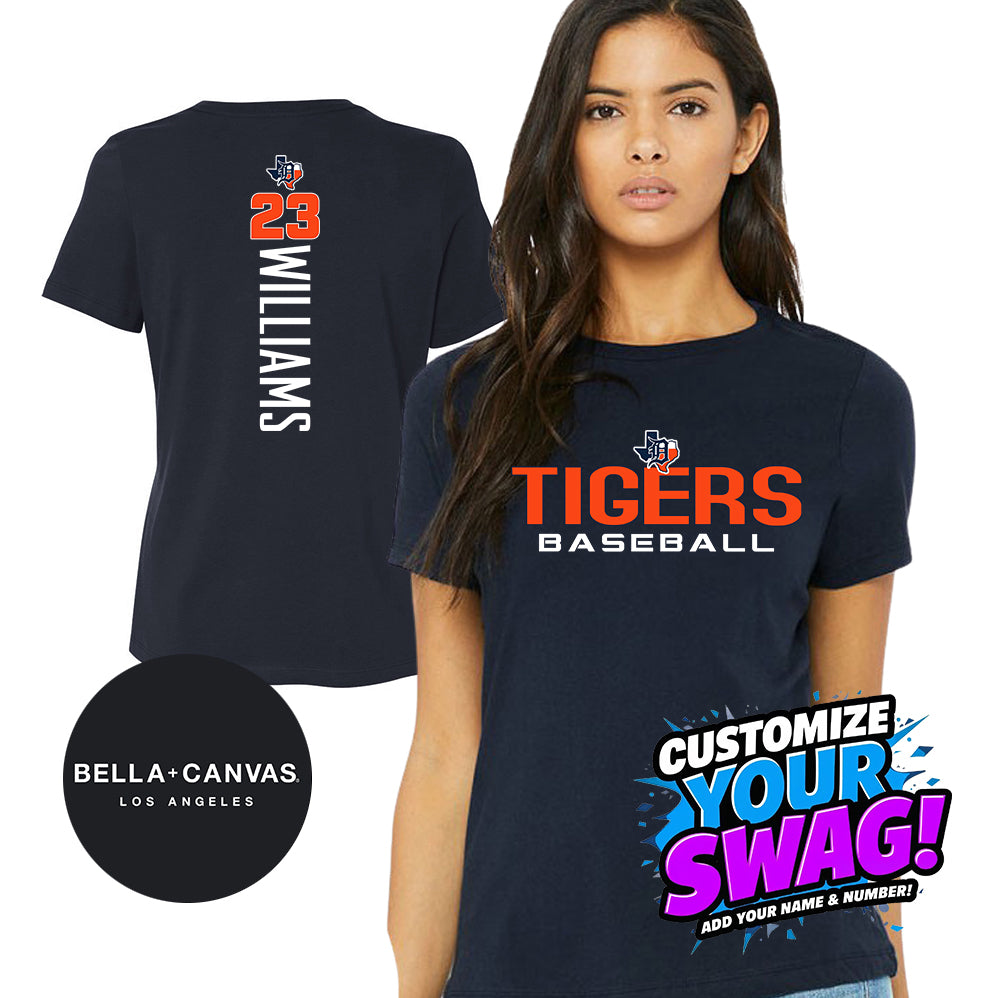 GAME TIME - Bella + Canvas B6400 Women's Relaxed Jersey Short-Sleeve T-Shirt - Dallas Tigers Baseball