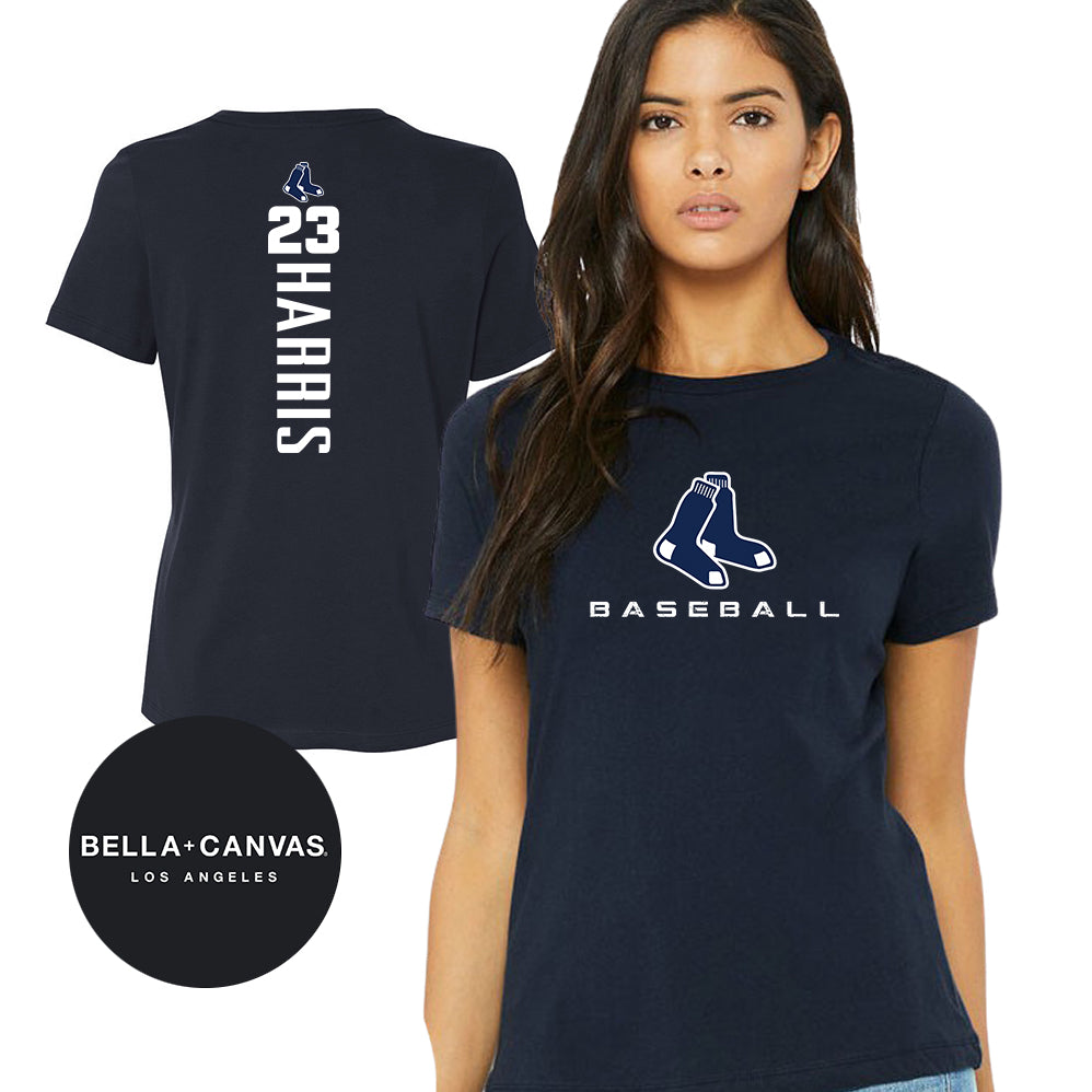 Bella + Canvas B6400 Women's Relaxed Jersey Short-Sleeve T-Shirt - Blue Sox Baseball